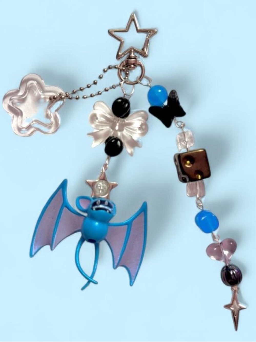 Pokemon Keychain Charm Cute Handmade Kawaii Beaded Bag Charm Gift Woobat